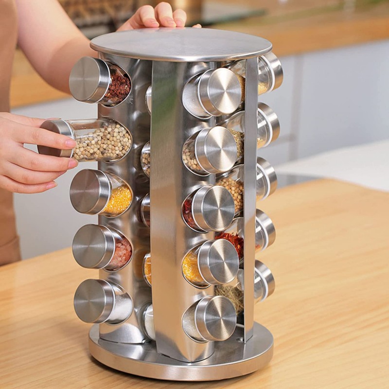 Buy revolving stainless steel spice rack at best price in Pakistan