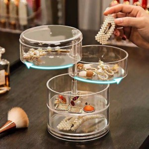Buy 4-layer rotating multifunctional plastic jewelry box earrings necklace  ring storage organizer at best price in Pakistan